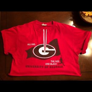 UGA cropped zip up T-shirt